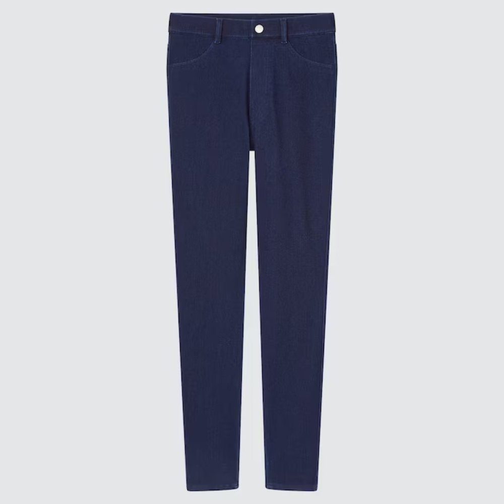 Uniqlo Ultra Stretch High-Rise Denim Leggings Pants - Blue